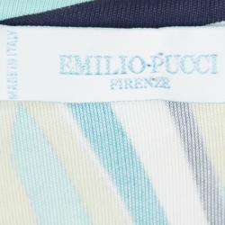 Emilio Pucci Multicolor Printed Knit Short Sleeve Tunic L