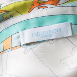 Pre Owned بلوزة إيميليو بوتشي أزرار أمامية أكمام طويلة حرير مطبوعة متعددة الألوان M