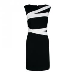 Emilio Pucci Monochrome Colorblock Sleeveless Wool Shift Dress M