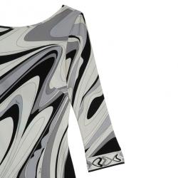 Pre Owned Emilio Pucci Monochrome Print Stretch Dress S
