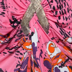 Pre Owned توب إيميليو بوتشي تريكو مطبوع متعدد الألوان بكشكشة وزخرفة L