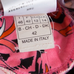 Pre Owned توب إيميليو بوتشي تريكو مطبوع متعدد الألوان بكشكشة وزخرفة L