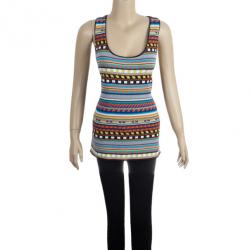 Pre Owned Emilio Pucci Printed Sleeveless Top L