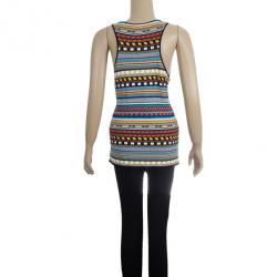 Pre Owned Emilio Pucci Printed Sleeveless Top L