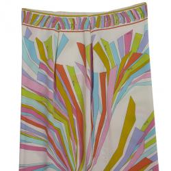 Pre Owned Emilio Pucci Blue Multi Print Maxi Skirt M