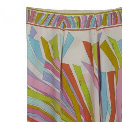 Pre Owned Emilio Pucci Blue Multi Print Maxi Skirt M