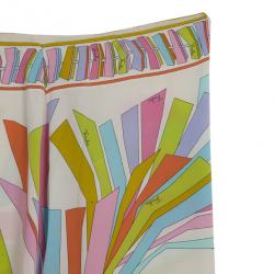 Pre Owned Emilio Pucci Blue Multi Print Maxi Skirt M