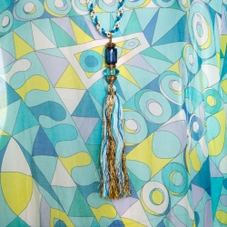 Emilio Pucci Multicolor Printed Cotton Silk Kaftan ( Free Size )