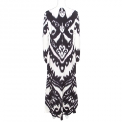 Pre Owned فستان ماكسي إيميليو بوتشي حرير مطبوع إيكات متعدد الألوان بأكمام طويلة M