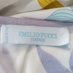 مملوكة مسبقًا فستان إيميليو بوتشي جيرسيه مورد مطبوع متعدد الألوان بلا أكمام M