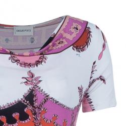 Pre Owned Emilio Pucci Abstract Printed Cotton Top M