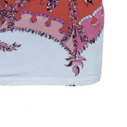 Pre Owned Emilio Pucci Abstract Printed Cotton Top M