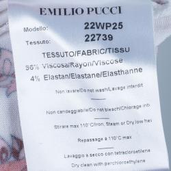 Pre Owned Emilio Pucci Abstract Printed Cotton Top M