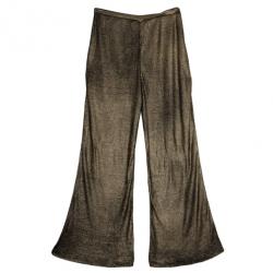 مملوكة مسبقًا Emilio Pucci Metallic Ribbed Silk-jersey Pants Size L