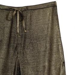 مملوكة مسبقًا Emilio Pucci Metallic Ribbed Silk-jersey Pants Size L