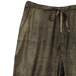 مملوكة مسبقًا Emilio Pucci Metallic Ribbed Silk-jersey Pants Size L