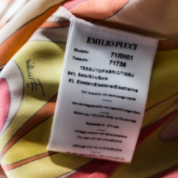 Emilio Pucci Firenze Multicolor Abstract Print Silk Maxi Halter Dress M