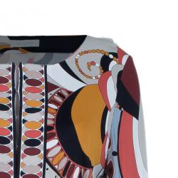 مملوكة مسبقًا تونيك توب ايميليو بوتشي بحزام متعدد الألوان برتقالي L