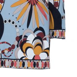 مملوكة مسبقًا تونيك توب ايميليو بوتشي بحزام متعدد الألوان برتقالي L