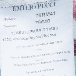 مملوكة مسبقًا تونيك توب ايميليو بوتشي بحزام متعدد الألوان برتقالي L