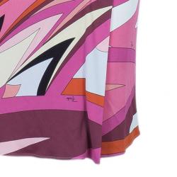 Emilio Pucci Pink Abstract Print Wrap Front Dress S