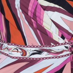 Emilio Pucci Pink Abstract Print Wrap Front Dress S