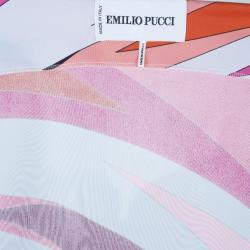 Emilio Pucci Pink Abstract Print Wrap Front Dress S