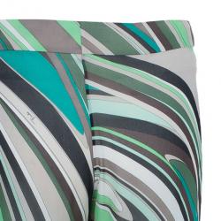 Pre Owned بنطال ايميليو بوتشي حرير مطبوع  أرجل عريضة M