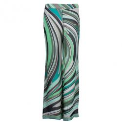 Pre Owned بنطال ايميليو بوتشي حرير مطبوع  أرجل عريضة M