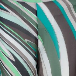 Pre Owned بنطال ايميليو بوتشي حرير مطبوع  أرجل عريضة M