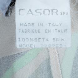 Pre Owned بنطال ايميليو بوتشي حرير مطبوع  أرجل عريضة M