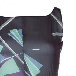 Pre Owned Emilio Pucci Silk Printed Maxi Dress M