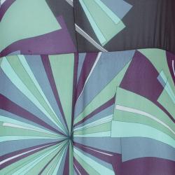 Pre Owned Emilio Pucci Silk Printed Maxi Dress M