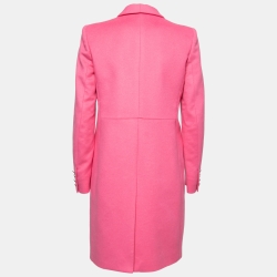 Emilio Pucci Pink Wool Button Embellished Coat S