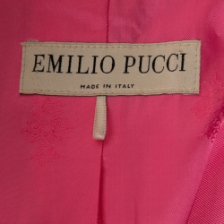 Emilio Pucci Pink Wool Button Embellished Coat S