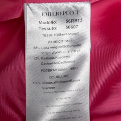 Emilio Pucci Pink Wool Button Embellished Coat S