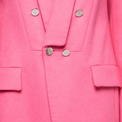 Emilio Pucci Pink Wool Button Embellished Coat S