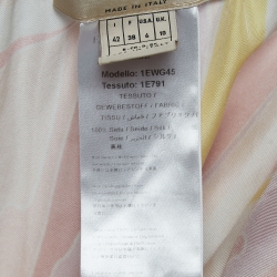 Pre Owned Emilio Pucci Pink/Yellow Abstract Print Silk Wrap Midi Dress M