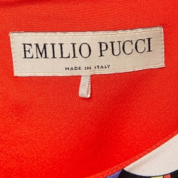 Emilio Pucci Multicolor Print Silk Long Sleeve Mini Dress S