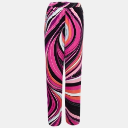 Pink Printed Straight Leg Trousers