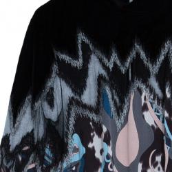 Pre Owned Emilio Pucci Printed Silk and Velvet Dress M