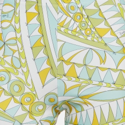 Pre Owned Emilio Pucci Green Bandierine Print Jersey Biker Shorts M