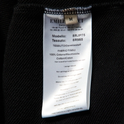 Pre Owned Emilio Pucci Black Printed Cotton Crewneck Sweatshirt M