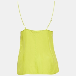 Pre Owned Emilio Pucci Neon Yellow Silk Camisole Top S