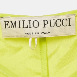 Pre Owned Emilio Pucci Neon Yellow Silk Camisole Top S