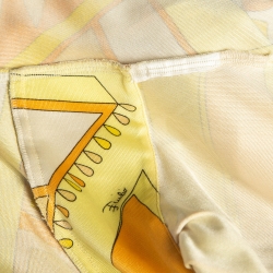 Pre Owned Emilio Pucci Yellow Psychedelia Print Jersey Mini Dress XS