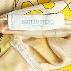 Pre Owned Emilio Pucci Yellow Psychedelia Print Jersey Mini Dress XS