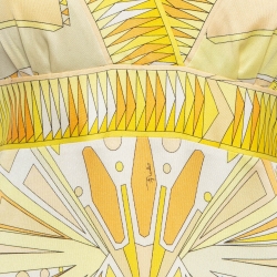 Pre Owned Emilio Pucci Yellow Psychedelia Print Jersey Mini Dress XS