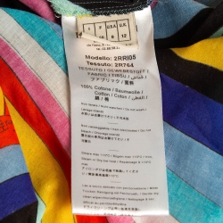 Pre Owned Emilio Pucci Multicolor Printed Cotton Flared Sleeve Maxi Dress M