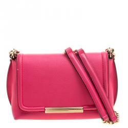 Emilio Pucci Pink Leather Chain Shoulder Bag
